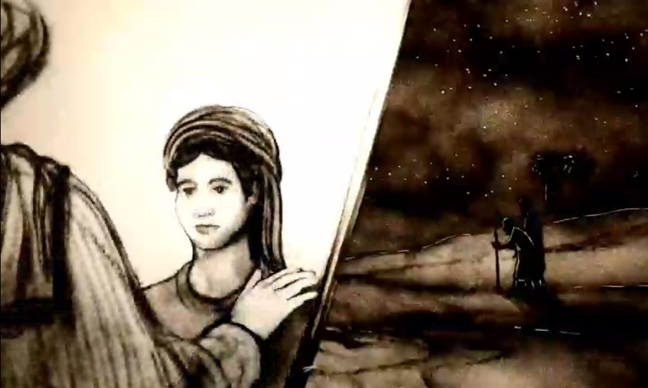 نقاشی شن اولین زائر اربعین
